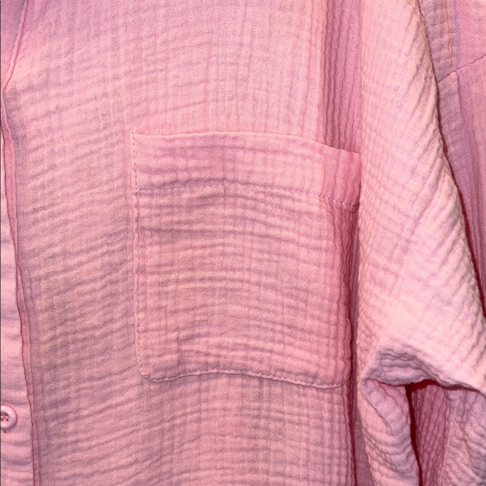 ee:some Casual Pink Textured Over Shirt, SZ Small - Picture 2 of 11